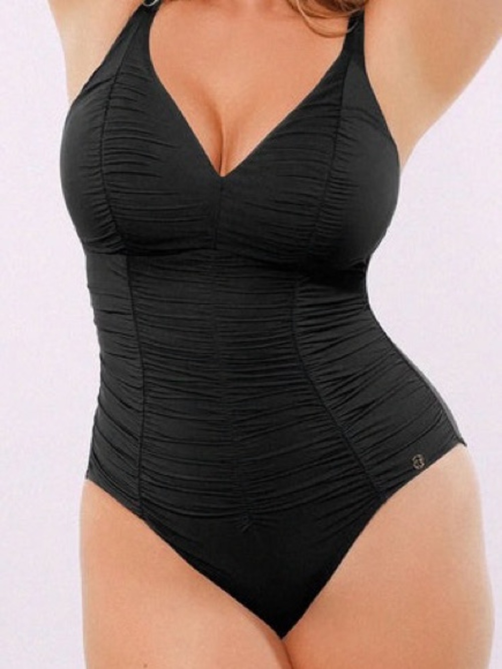 Shapellx Ruched V-Neck Shaping Swimsuit